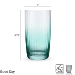 Darbie Angell Good Day Teal Set of 4 Highball Glasses