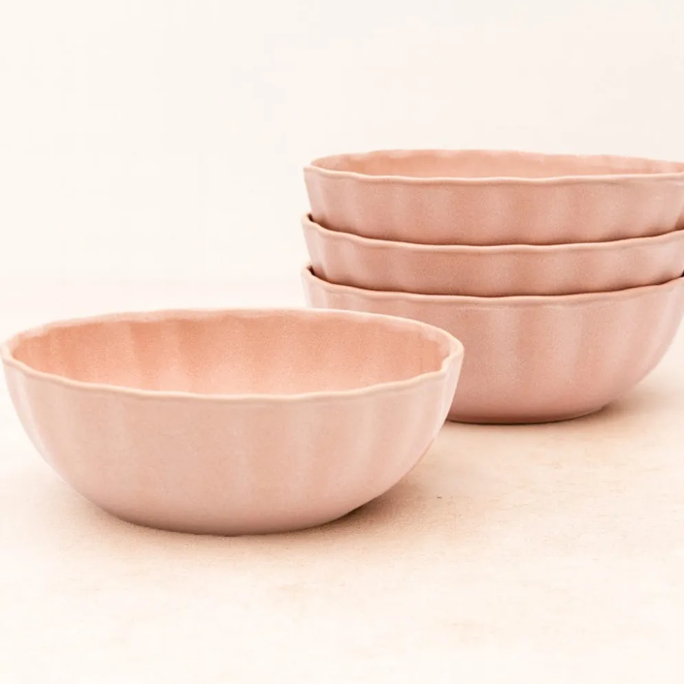 Darbie Angell Lady Blush Set of 4 Oval Soup Cereal Bowls