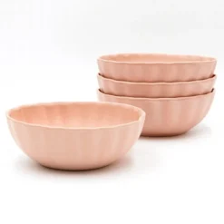 Darbie Angell Lady Blush Set of 4 Oval Soup Cereal Bowls
