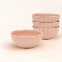 Darbie Angell Lady Blush Set of 4 Oval Snack Bowls