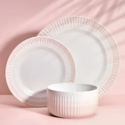 Darbie Angell Rising Up Blush 12 Piece Dinnerware Set, Service for 4