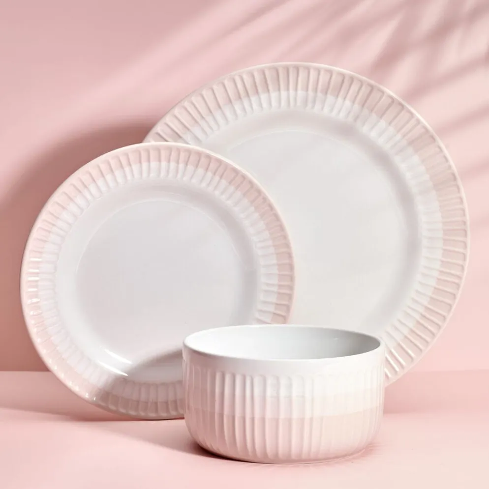 Darbie Angell Rising Up Blush 12 Piece Dinnerware Set, Service for 4