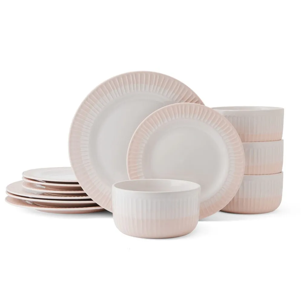 Darbie Angell Rising Up Blush 12 Piece Dinnerware Set, Service for 4