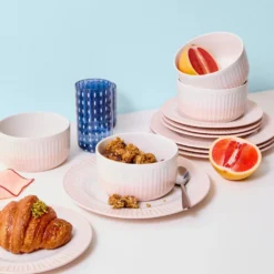 Darbie Angell Rising Up Blush 12 Piece Dinnerware Set, Service for 4