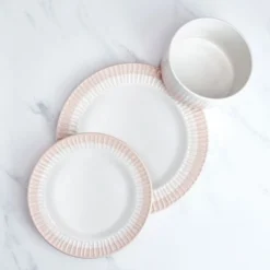Darbie Angell Rising Up Blush 12 Piece Dinnerware Set, Service for 4