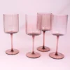 Darbie Angell Set of 4 Prismatic Lilac Wine Glasses