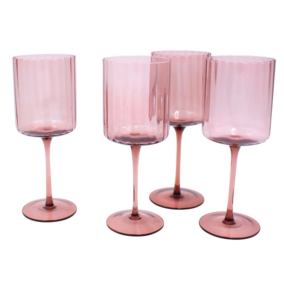 Darbie Angell Set of 4 Prismatic Lilac Wine Glasses