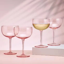 Darbie Angell Vibrance Blush Set of 4 Coupe Cocktail Glasses