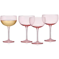Darbie Angell Vibrance Blush Set of 4 Coupe Cocktail Glasses