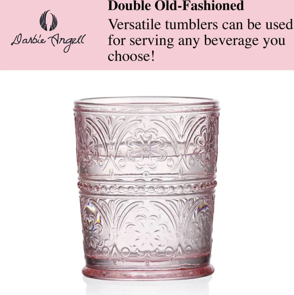 Darbie Angell Wanderlust Blush Set of 4 Double Old Fashioned Glasses