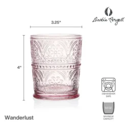 Darbie Angell Wanderlust Blush Set of 4 Double Old Fashioned Glasses