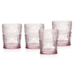 Darbie Angell Wanderlust Blush Set of 4 Double Old Fashioned Glasses