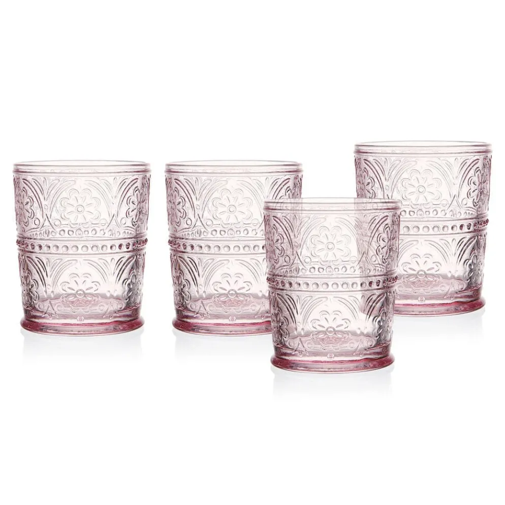 Darbie Angell Wanderlust Blush Set of 4 Double Old Fashioned Glasses