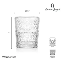 Darbie Angell Wanderlust Set of 4 Double Old Fashioned Glasses