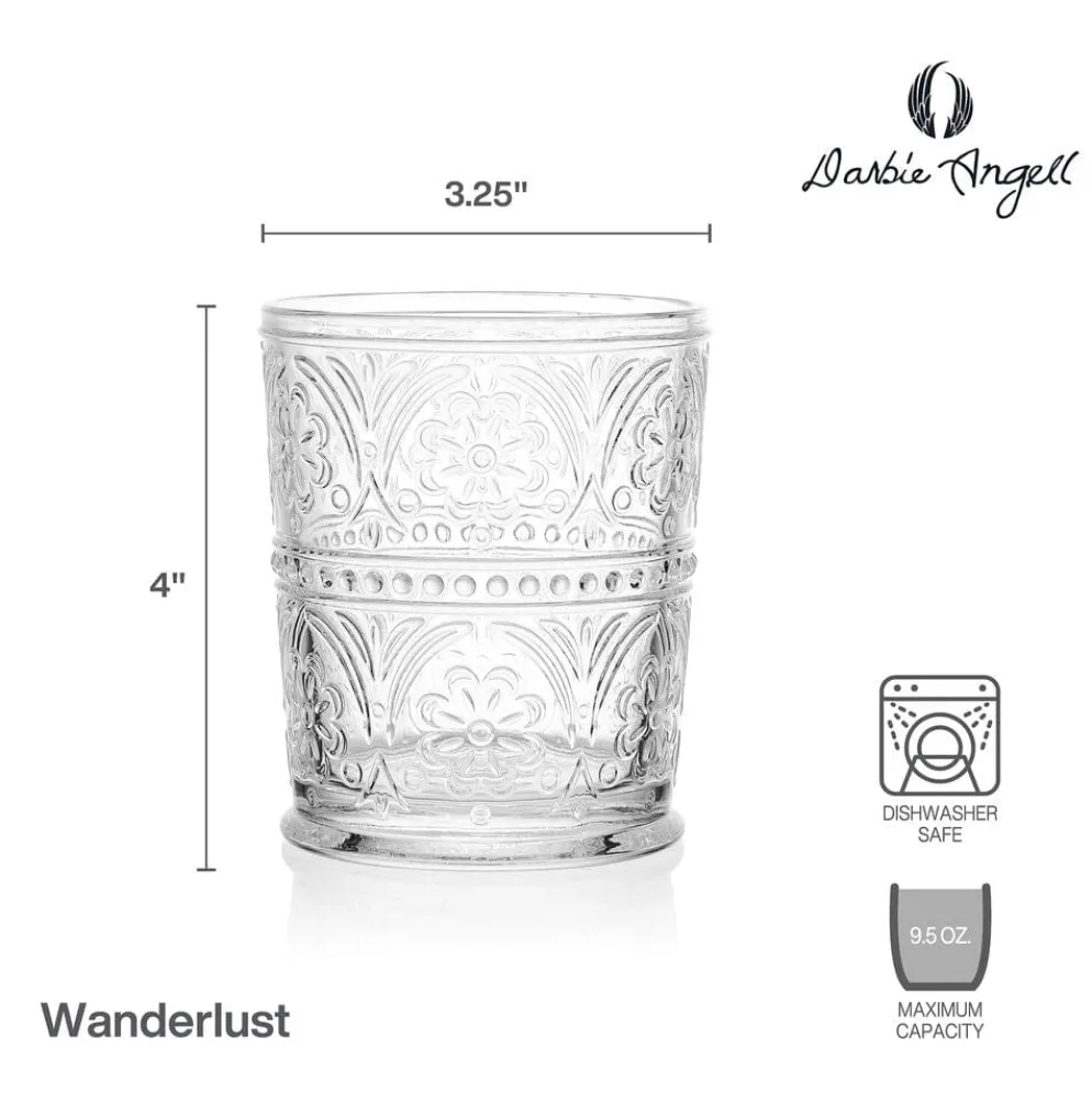 Darbie Angell Wanderlust Set of 4 Double Old Fashioned Glasses
