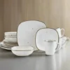 Decker White 16 Piece Dinnerware Set, Service for 4