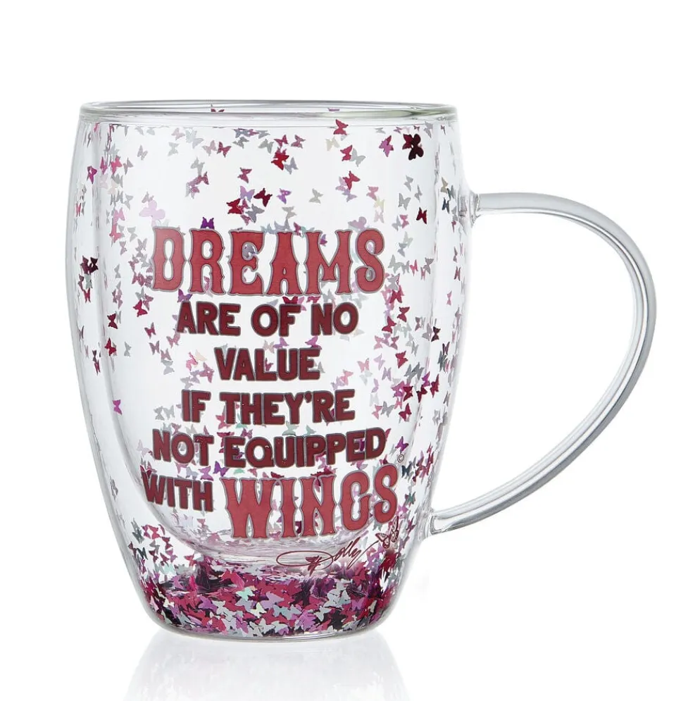 Dolly Parton Confetti Set of 2 Double Wall Glass Mugs