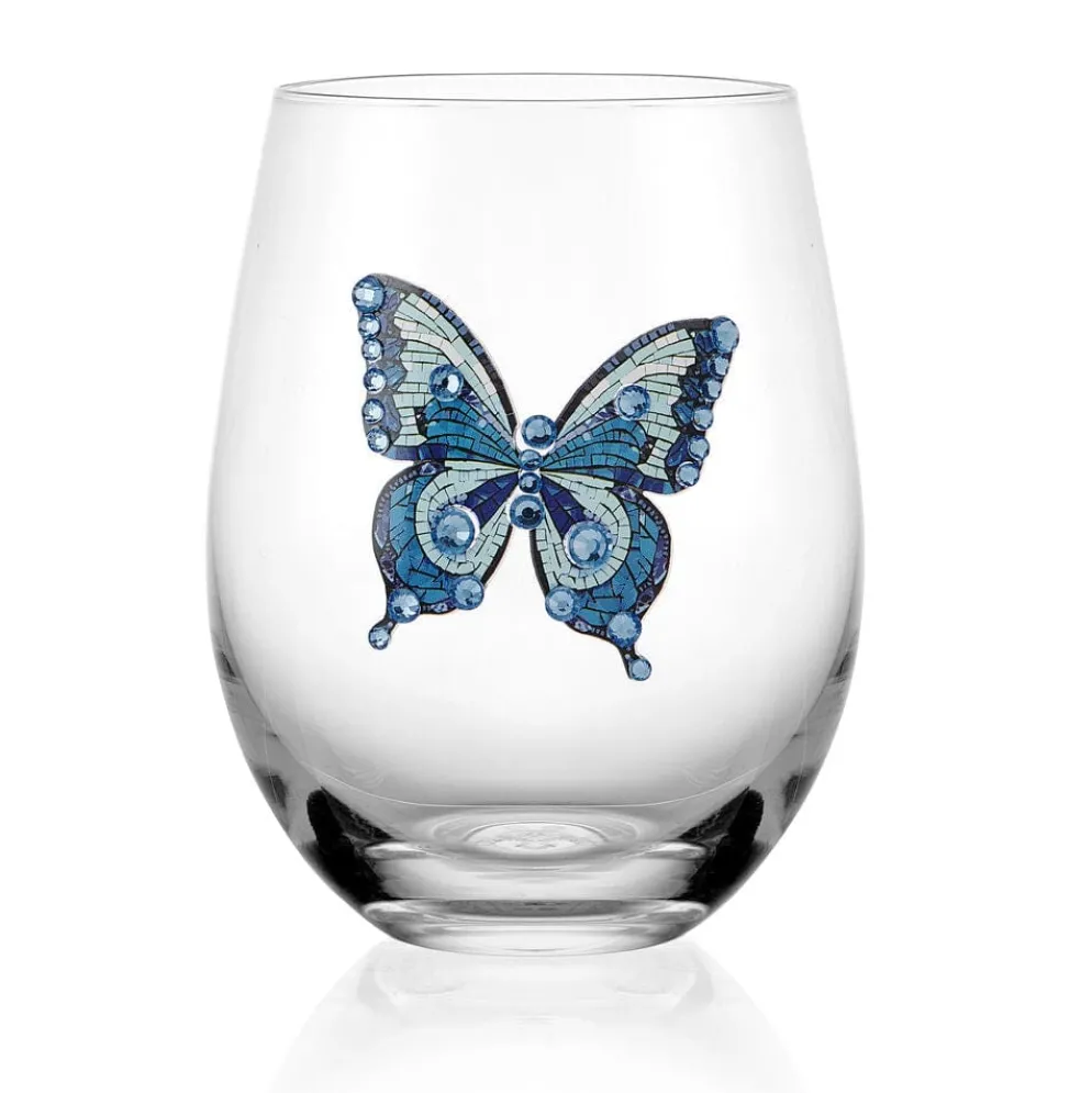 Dolly Parton Jeweled Mosaic Set of 2 Stemless Wine Glasses