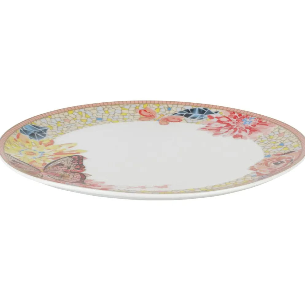 Dolly Parton Mosaic Peach Butterfly 12 Piece Dinnerware Set Service for 4