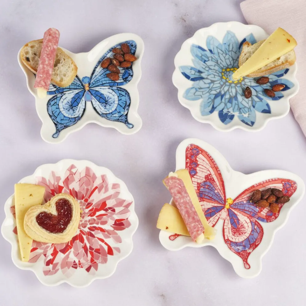 Dolly Parton Mosaic Set of 4 Figural Appetizer Dessert Plates