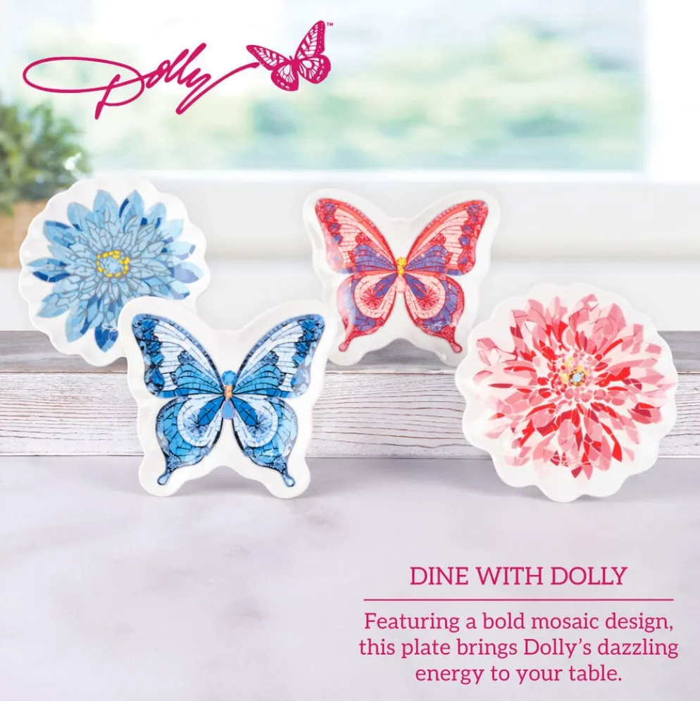 Dolly Parton Mosaic Set of 4 Figural Appetizer Dessert Plates