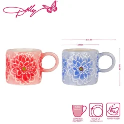 Dolly Parton Mosaic Set of 2 Figural Mugs