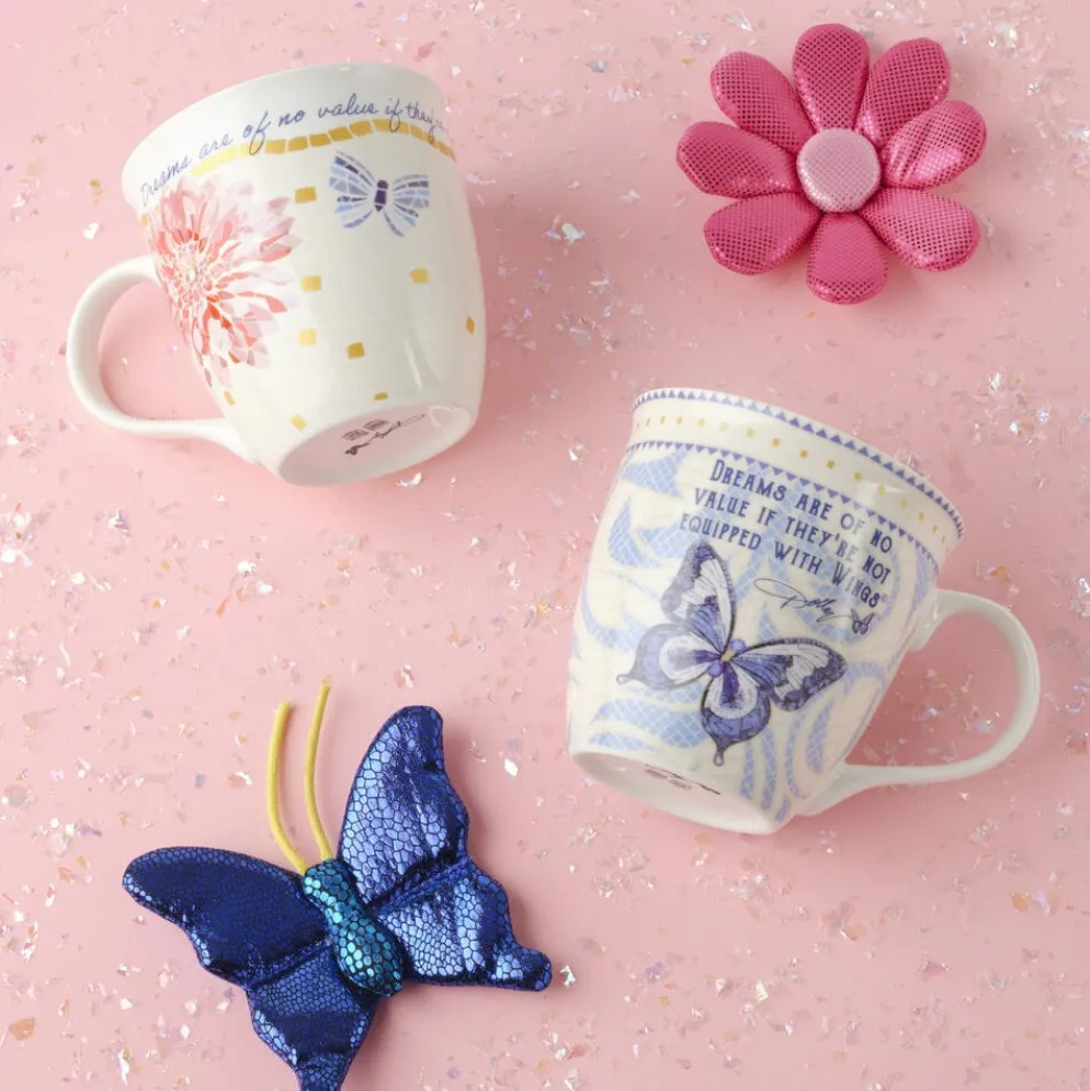 Dolly Parton Mosaic Set of 2 Mugs with Ornaments