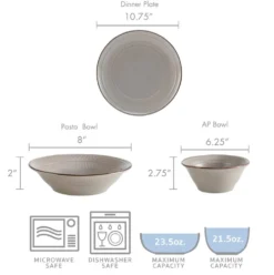 Easton 12 Piece Dinnerware Set, Service for 4