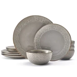Emma 12 Piece Dinnerware Set, Service for 4