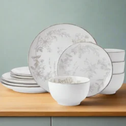 Enchanted Bloom 12 Piece Dinnerware Set, Service for 4