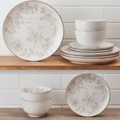 Enchanted Bloom 12 Piece Dinnerware Set, Service for 4