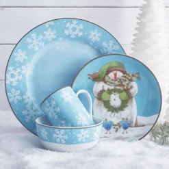Evergreen Ernie 16 Piece Dinnerware Set, Service for 4