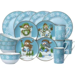 Evergreen Ernie 16 Piece Dinnerware Set, Service for 4