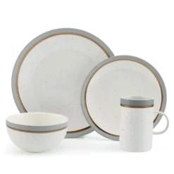 Ezra Grey 16 Piece Dinnerware Set, Service for 4