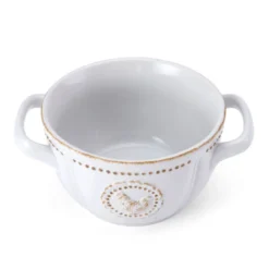 Farmhouse Hen Double Handled Bowl