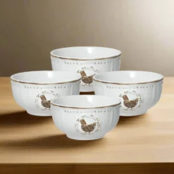 Farmhouse Hen Set of 4 Fruit Bowls