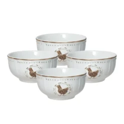 Farmhouse Hen Set of 4 Fruit Bowls
