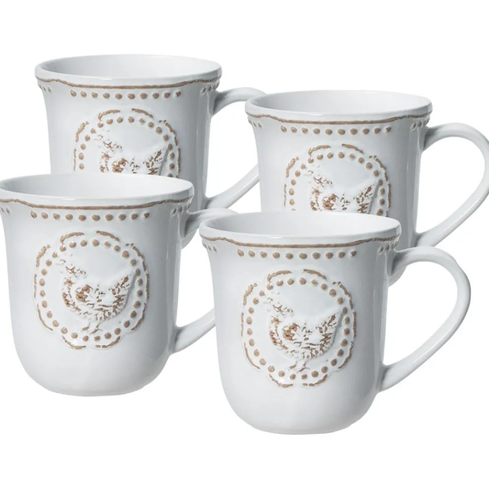 Farmhouse Hen Set of 4 Mugs