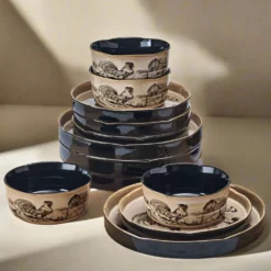 Farmyard Rooster 12 Piece Dinnerware Set, Service for 4