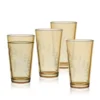 Fitz and Floyd Wildflower Highball Glasses Set of 4, Gold