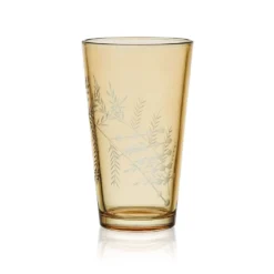 Fitz and Floyd Wildflower Highball Glasses Set of 4, Gold