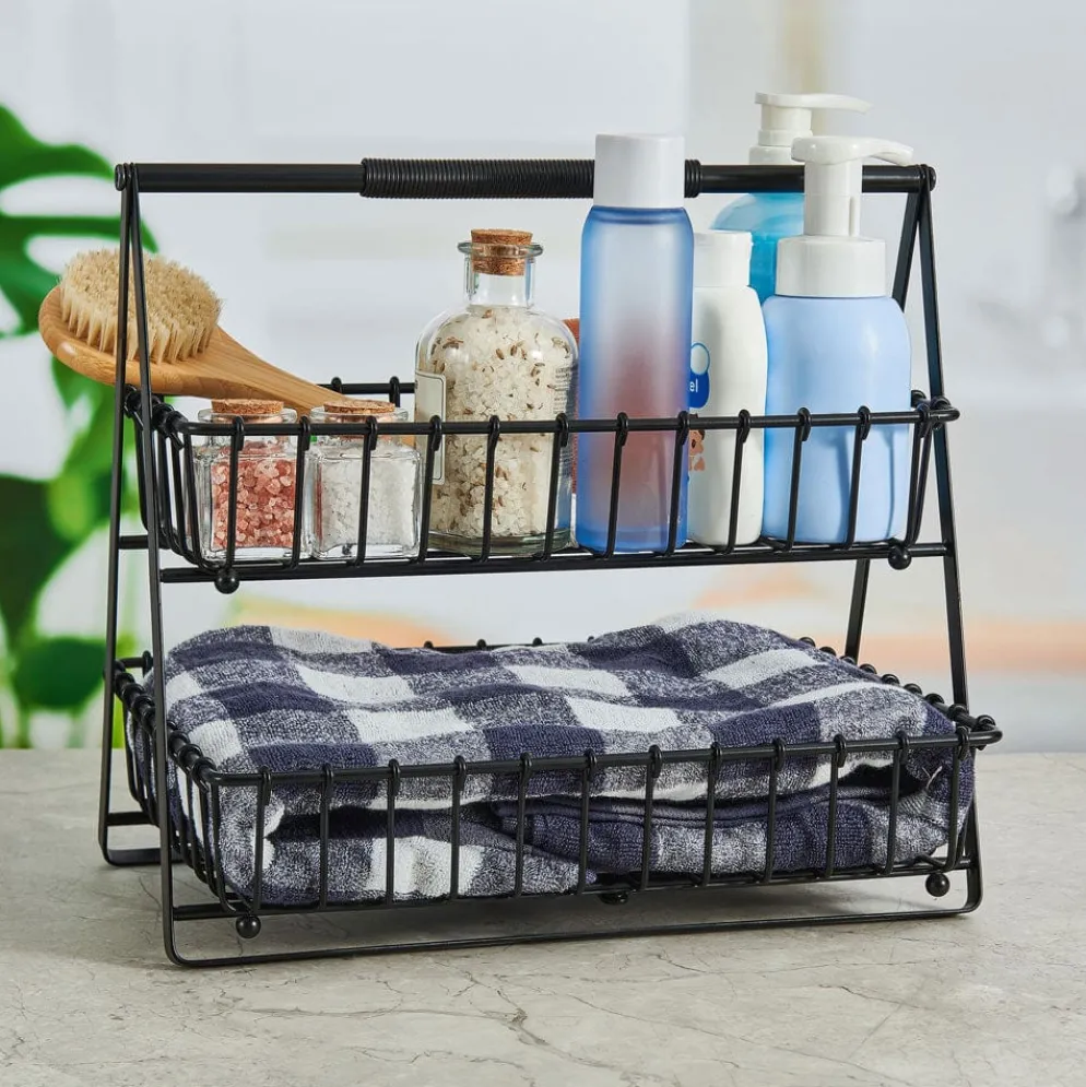 Flax 2 Tier Storage Basket