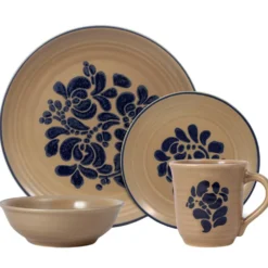 Folk Art® 16 Piece Dinnerware Set, Service for 4