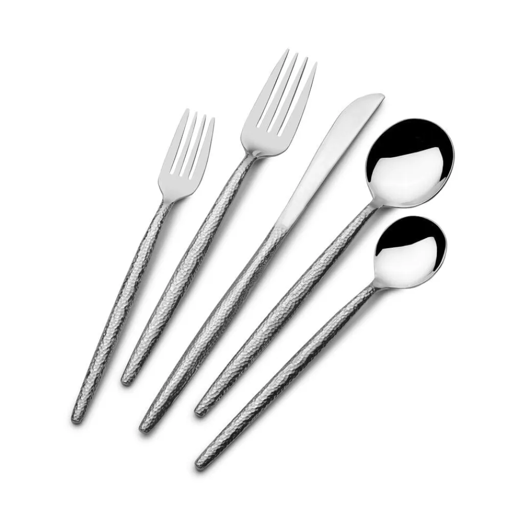 Forged Shea Hammered 20 Piece Flatware Set, Service for 4