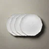 French Lace Set of 4 White Salad Plates