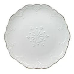 French Lace Set of 4 White Salad Plates