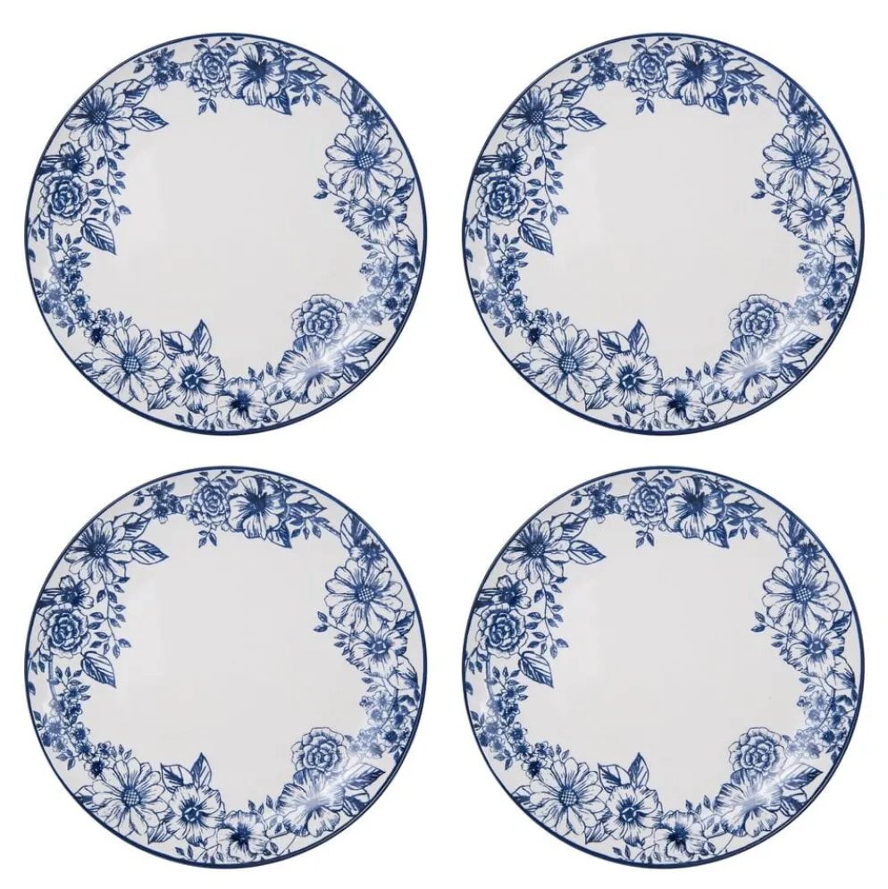 Gabriela Blue 16 Piece Dinnerware Set, Service for 4