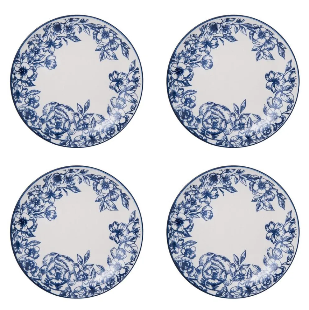 Gabriela Blue 16 Piece Dinnerware Set, Service for 4