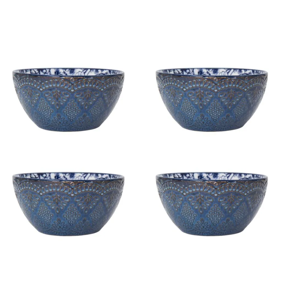 Gabriela Blue 16 Piece Dinnerware Set, Service for 4