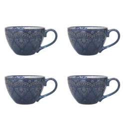 Gabriela Blue 16 Piece Dinnerware Set, Service for 4